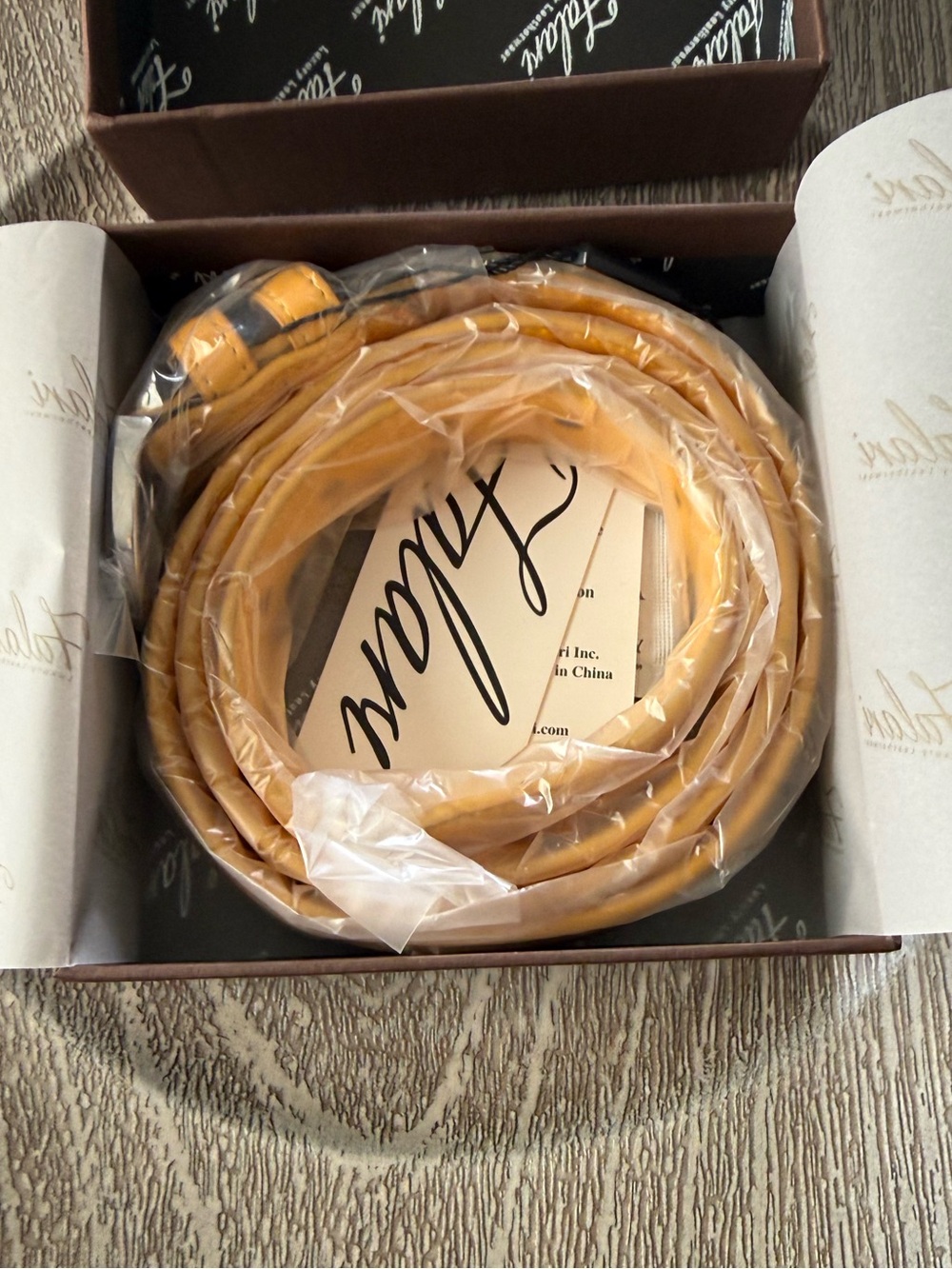 Falari Yellow Leather Belt New